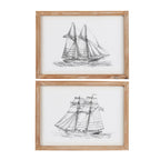 Ib Laursen Segelschiff Bild im Holzrahmen 37 x 27 cm – maritime Wanddeko 2 Designs