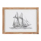 Ib Laursen Segelschiff Bild im Holzrahmen 37 x 27 cm – maritime Wanddeko 2 Designs