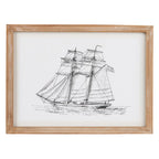 Ib Laursen Segelschiff Bild im Holzrahmen 37 x 27 cm – maritime Wanddeko 2 Designs