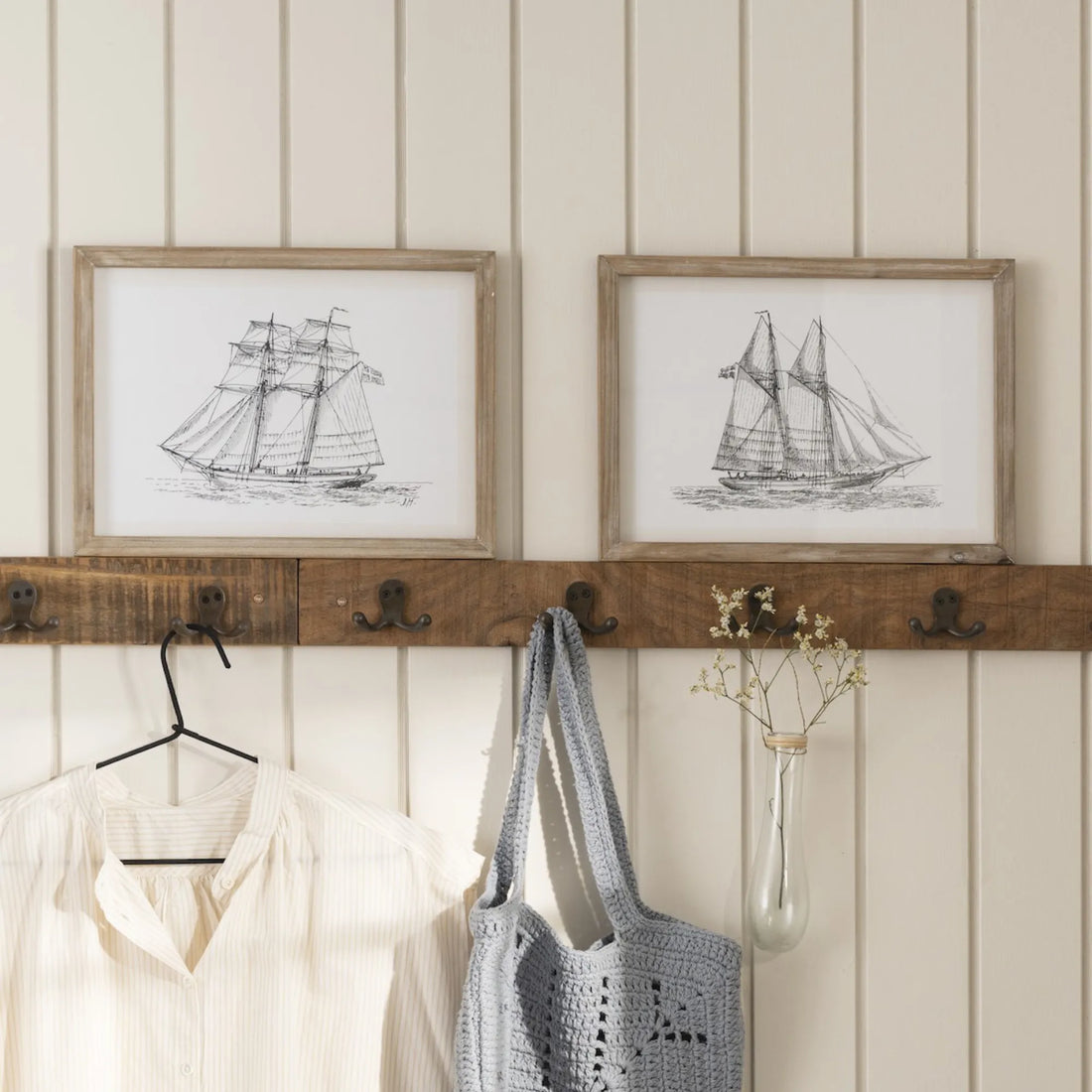 Ib Laursen Segelschiff Bild im Holzrahmen 37 x 27 cm – maritime Wanddeko 2 Designs