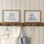 Ib Laursen Segelschiff Bild im Holzrahmen 37 x 27 cm – maritime Wanddeko 2 Designs