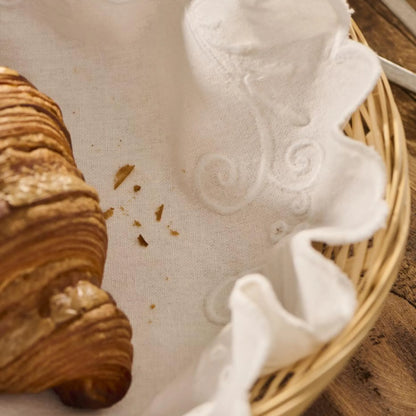 ib laursen brotserviette weiß mit stickerei rund anna und ole shop