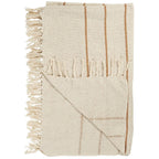 Ib Laursen Wohndecke creme mit braunen Streifen 130 x 160 cm aus Baumwolle