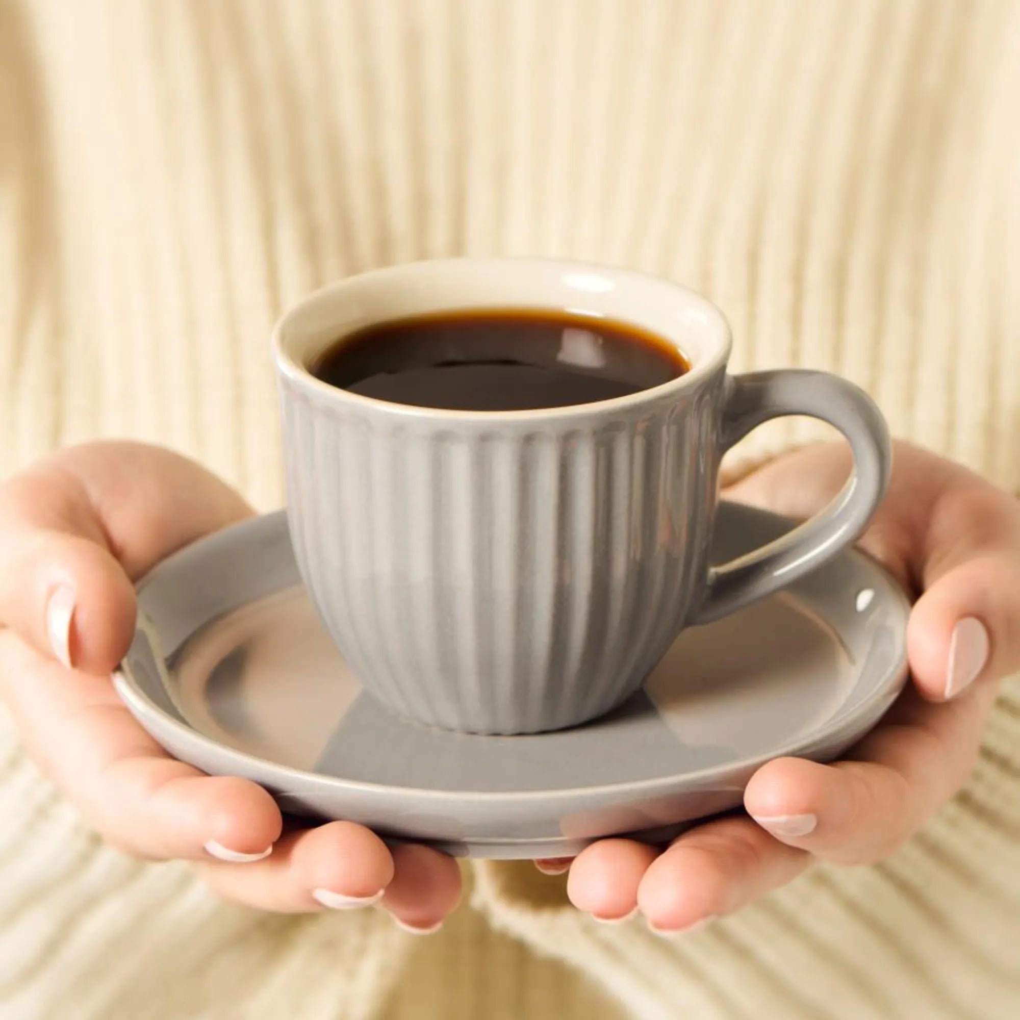 Ib Laursen "Mnyte" Tasse mit Teller 135 ml French grey