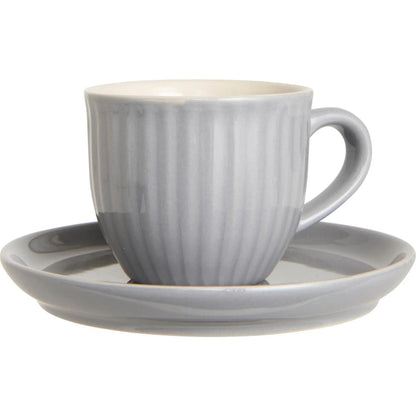 Ib Laursen "Mnyte" Tasse mit Teller 135 ml French grey