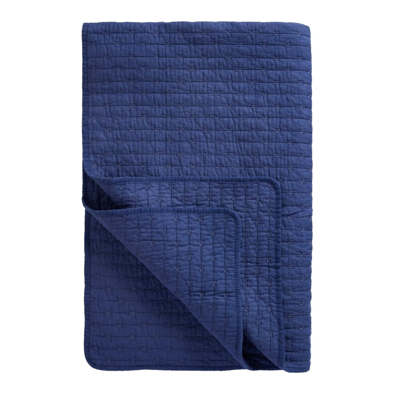 Ib Laursen Quilt Decke Indigo Blau leicht gesteppt 130 x 180 cm