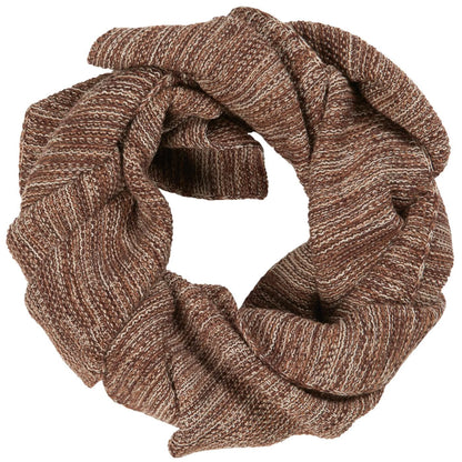 Ib Laursen Strickschal braun melange aus Öko Tex Baumwolle 160 cm