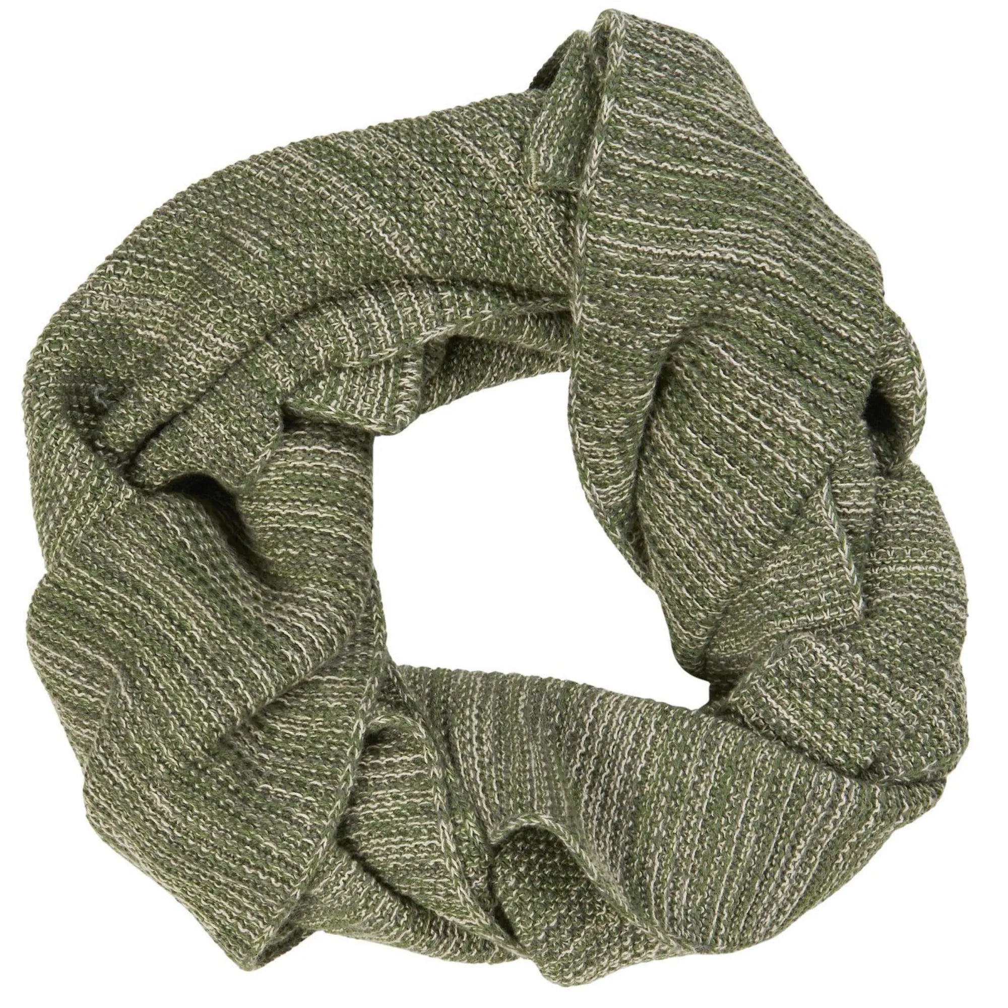 Ib Laursen Strickschal grün melange aus Öko Tex Baumwolle 160 cm