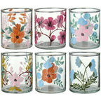 Ib Laursen Teelichthalter aus Glas handbemalt – 6 florale Designs
