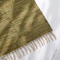 Ib Laursen Teppichläufer grün 60 x 120 cm – Baumwoll Flickenteppich