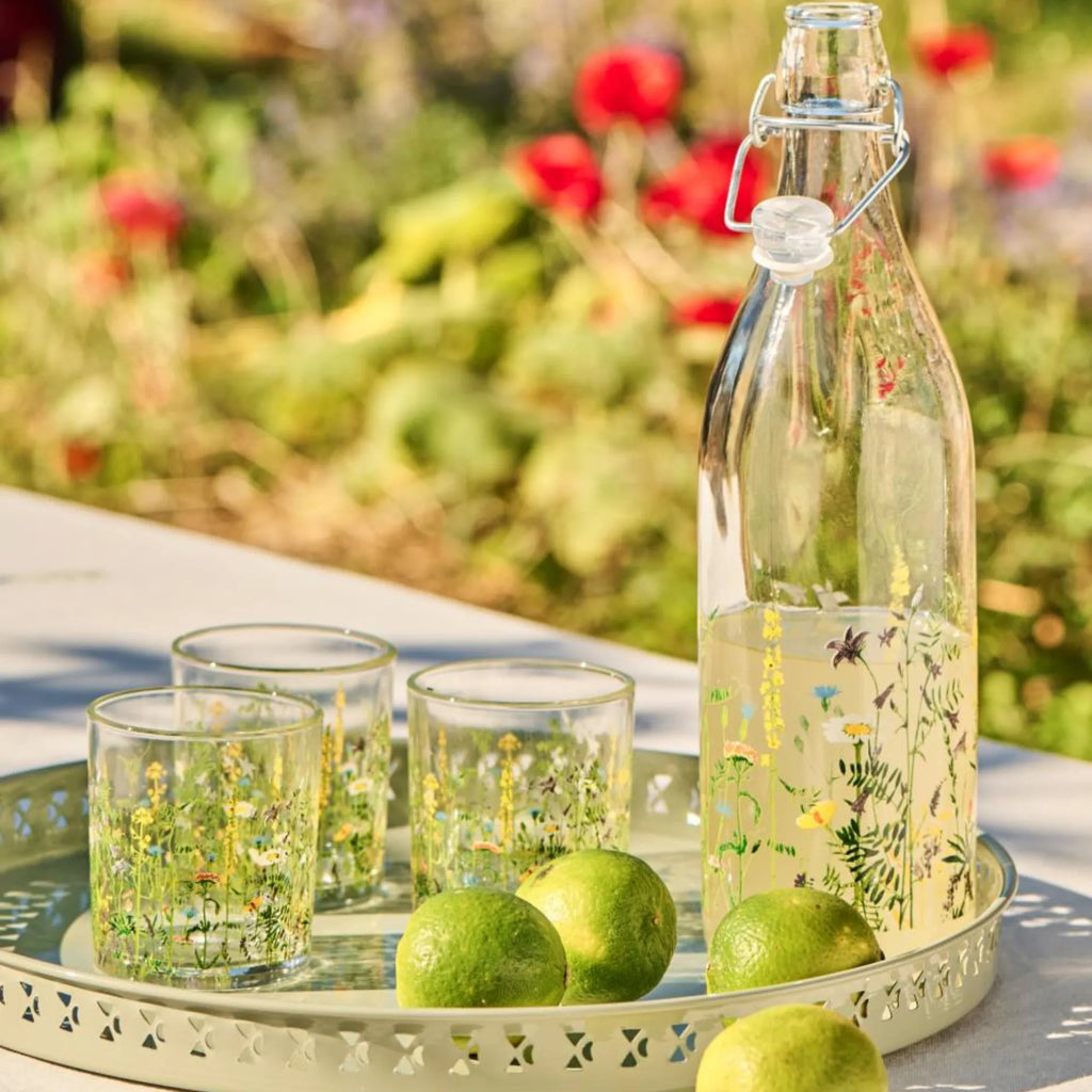 Ib Laursen Trinkglas „Summer Field“ mit Blumenmuster 200 ml