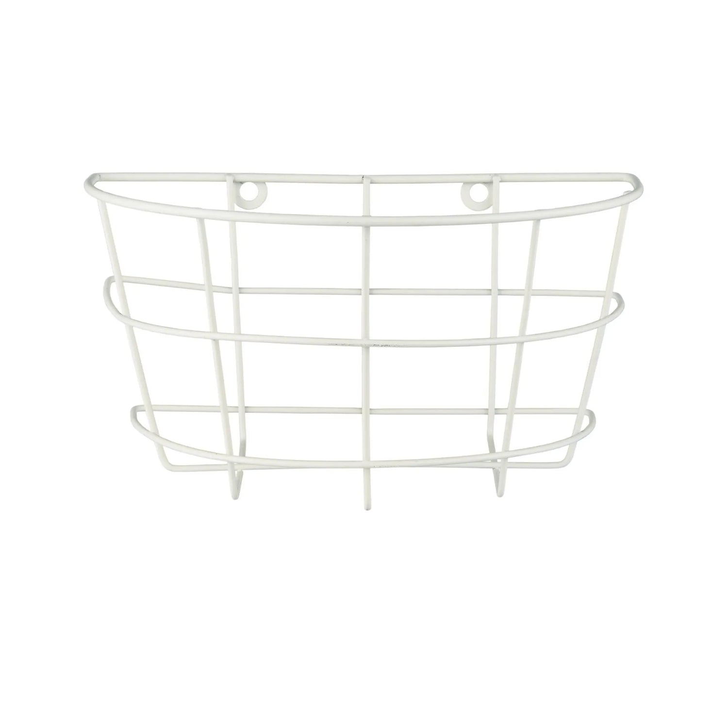Ib Laursen Wandkorb halbrund weiß aus Eisen 23 cm