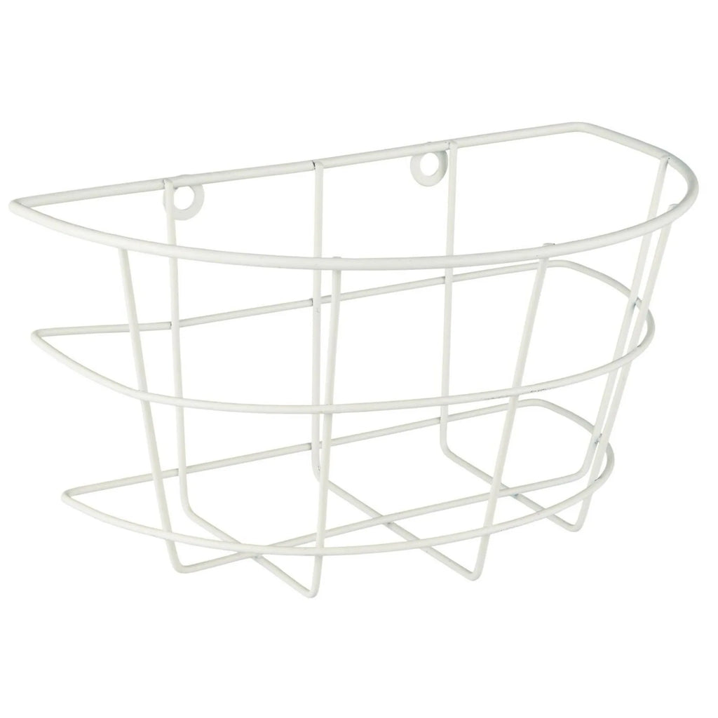 Ib Laursen Wandkorb halbrund weiß aus Eisen 23 cm