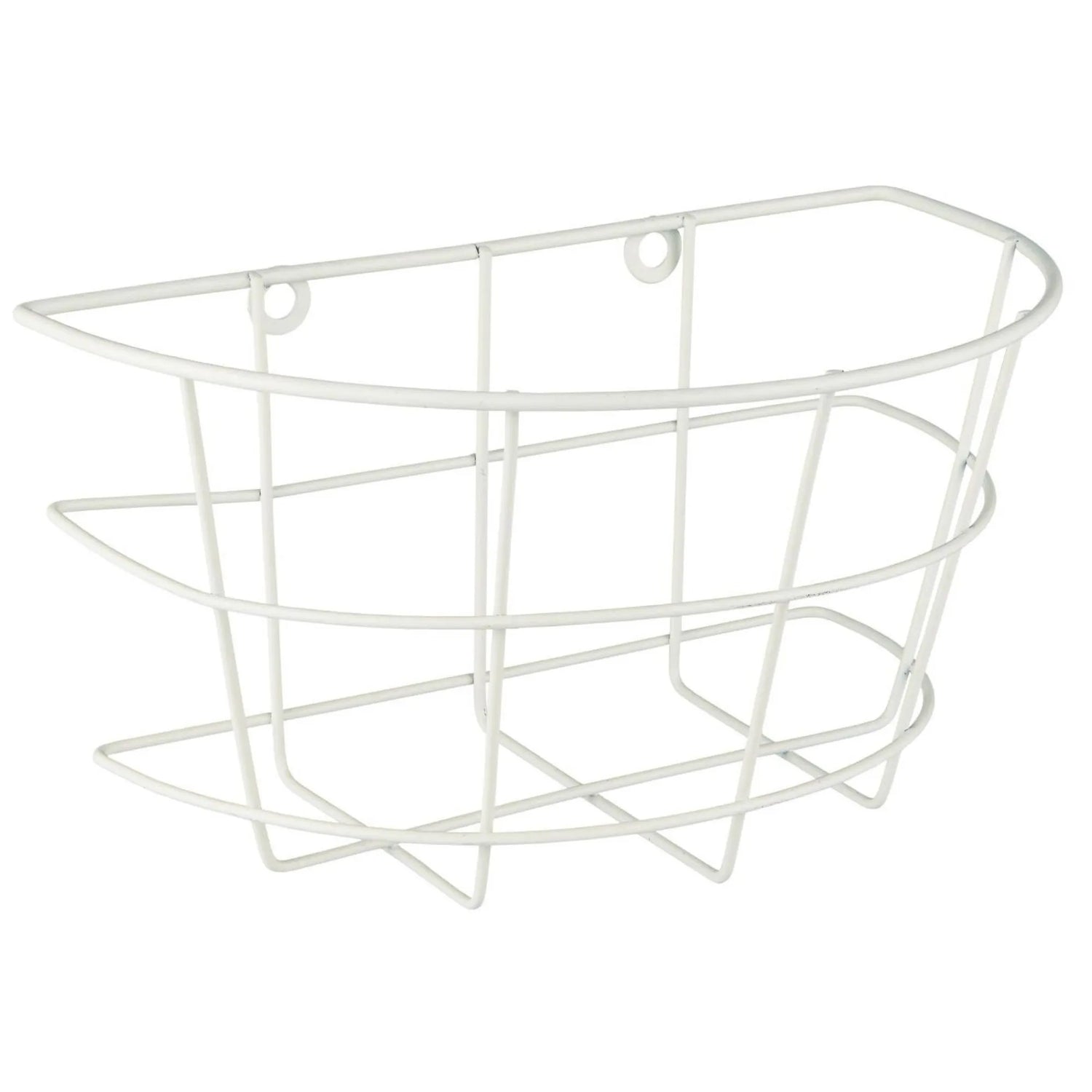 Ib Laursen Wandkorb halbrund weiß aus Eisen 23 cm