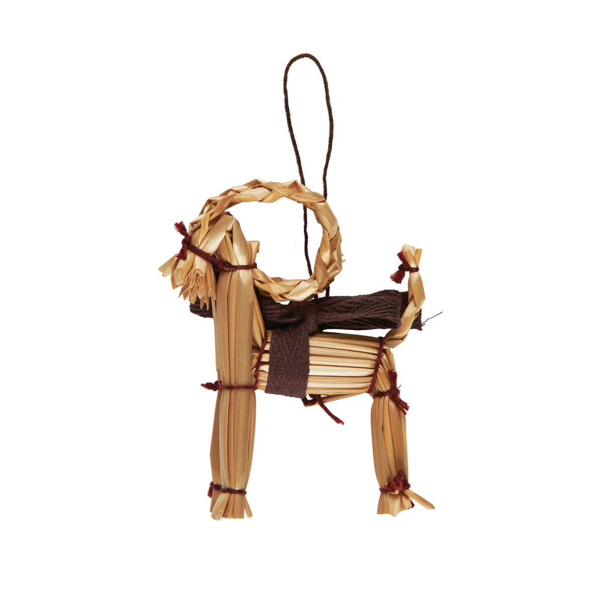 Ib Laursen hängende Weihnachtsziege Julbock braun 8,5 cm