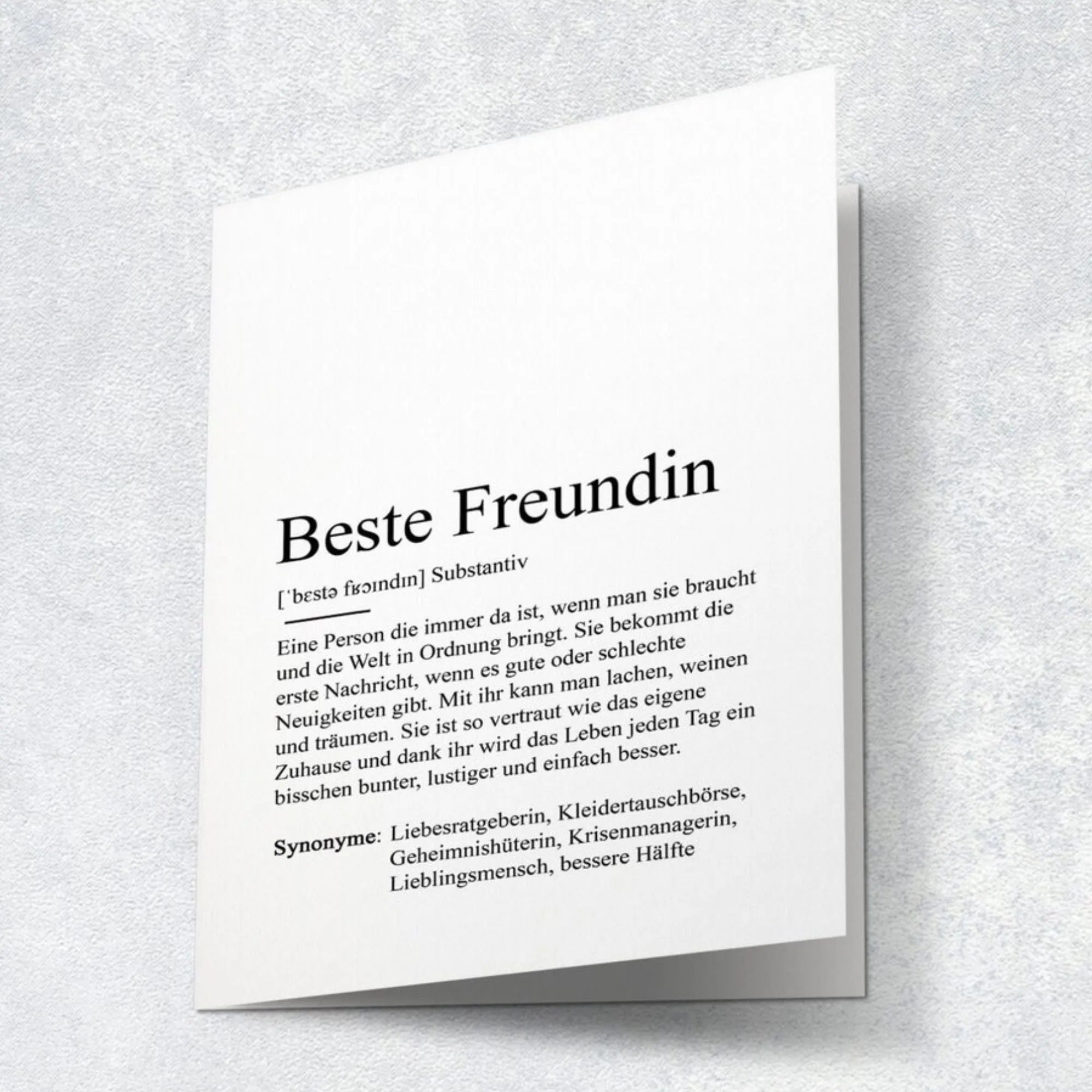 Kamewi Klappkarte "Beste Freundin" inkl. Umschlag