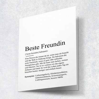 Kamewi Klappkarte "Beste Freundin" inkl. Umschlag