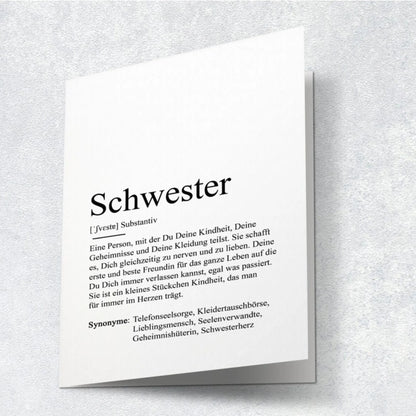 Kamewi Klappkarte "Schwester" inkl. Umschlag