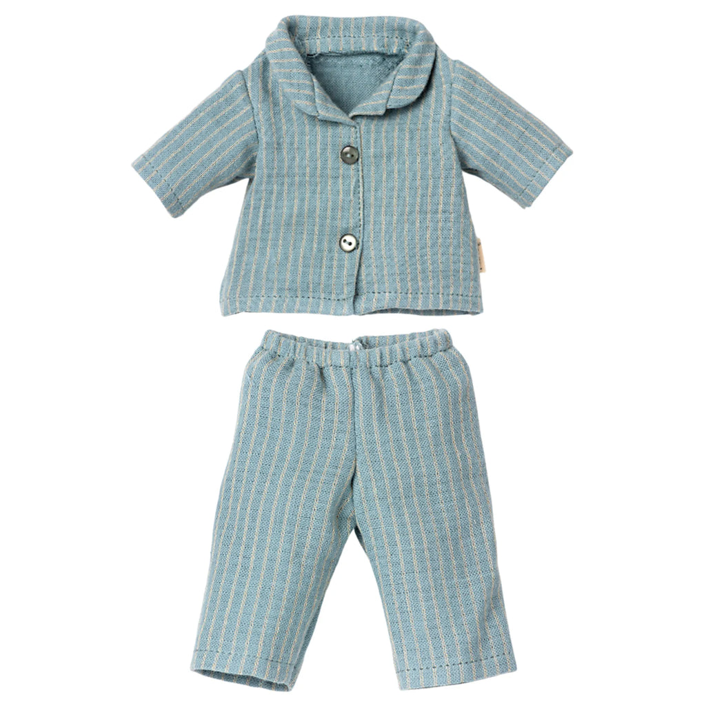 Maileg Schlafanzug Outfit für Teddy Papa blau gestreift