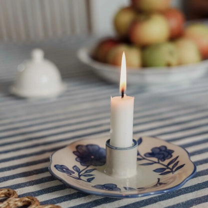 Kerzenhalter „Florea“ Steingut handbemalt blau Majas Cottage