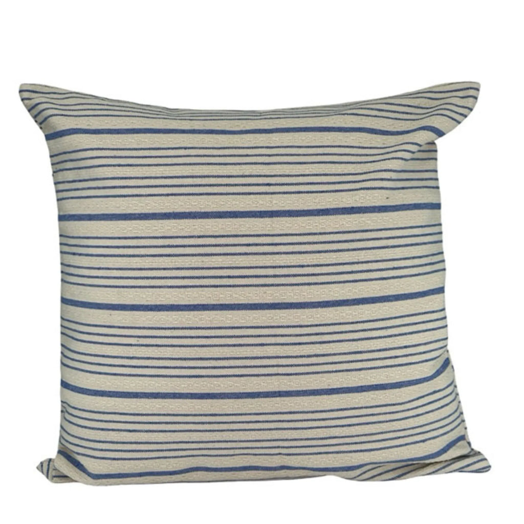 Miljögården Kissenbezug „Stria“ 45 x 45 cm blau gestreift maritim Leinenstruktur