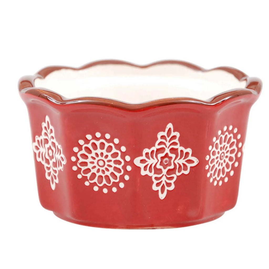 Miljögården „Merry“ kleine Ofenform rot/weiß Ø 10 cm