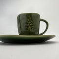 Miljögården Steingut Tasse „Sylva“ grün mit Tannenmotiv