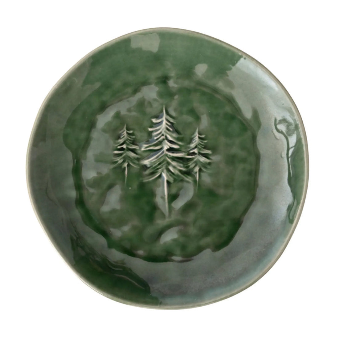 Miljögården Teller „Sylva“ grün mit Tannenmotiv Ø 22 cm