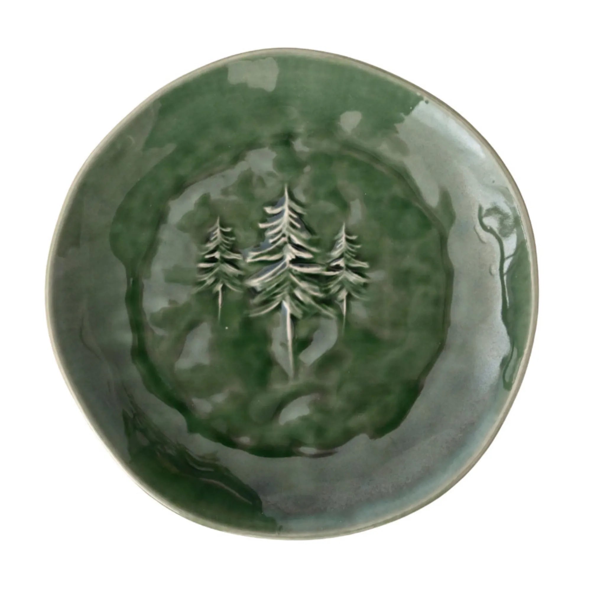 Miljögården Teller „Sylva“ grün mit Tannenmotiv Ø 22 cm