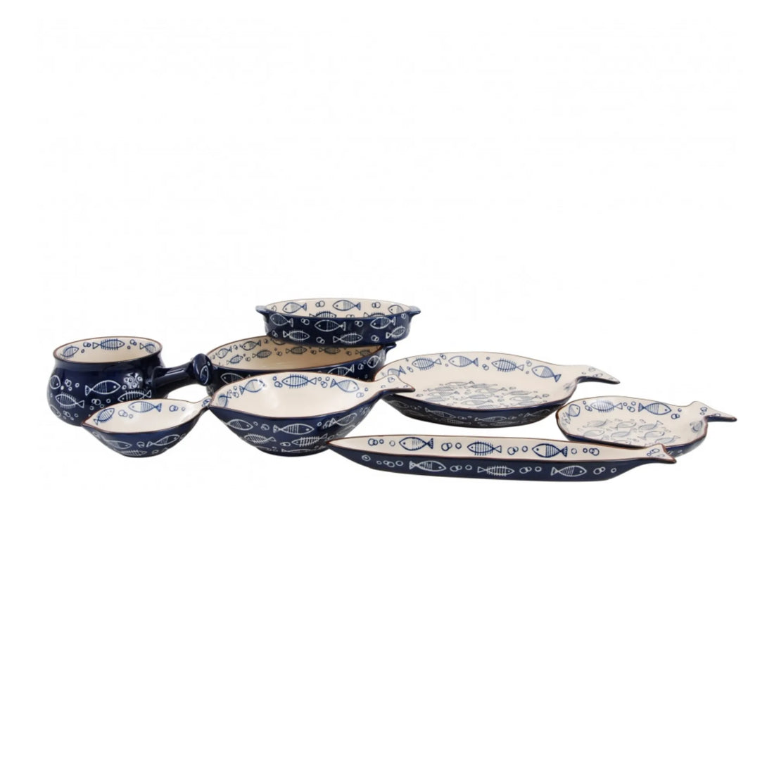 Servierschale „Ocean“ Fischform dunkelblau 36 cm Miljögården