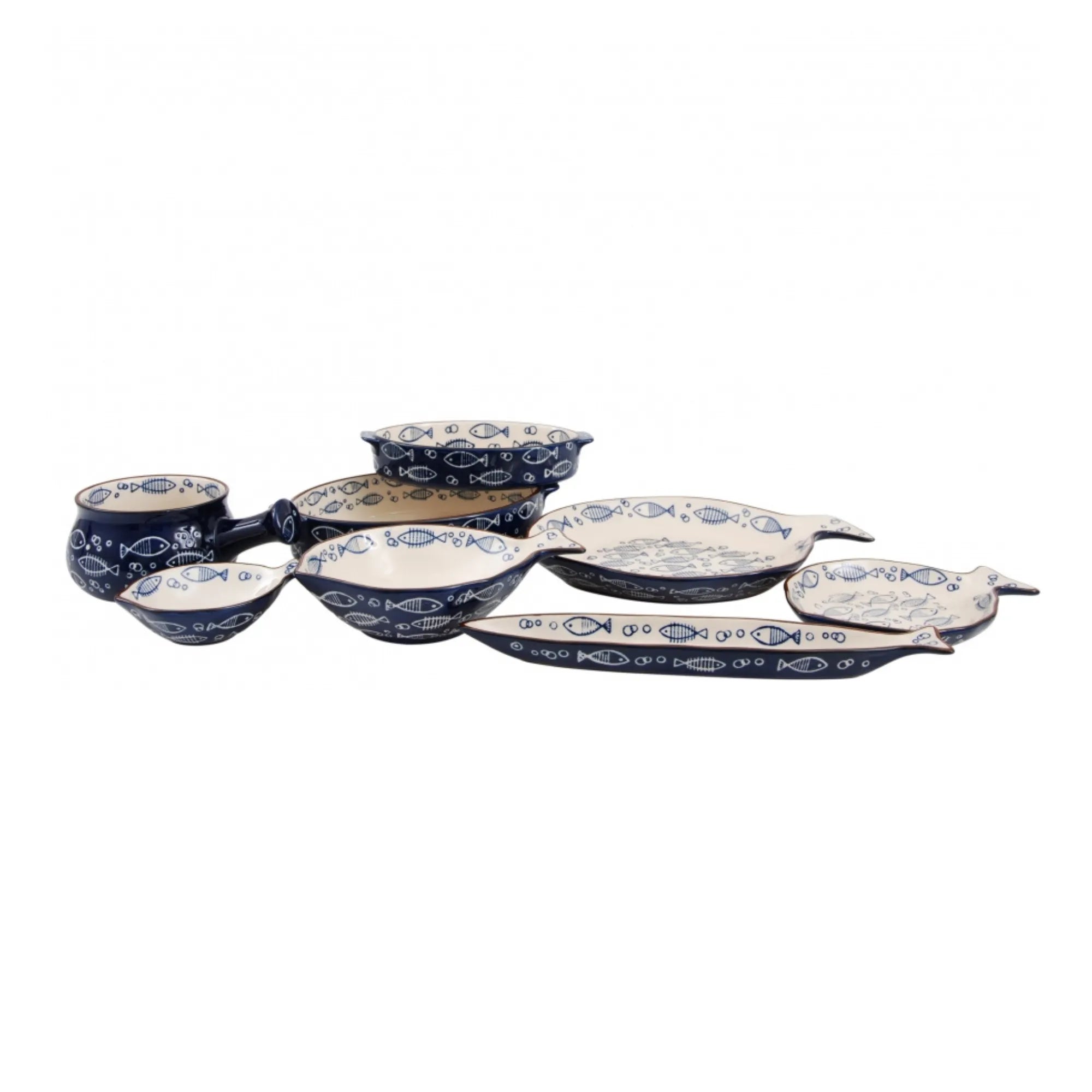 Servierschale „Ocean“ Fischform dunkelblau 36 cm Miljögården