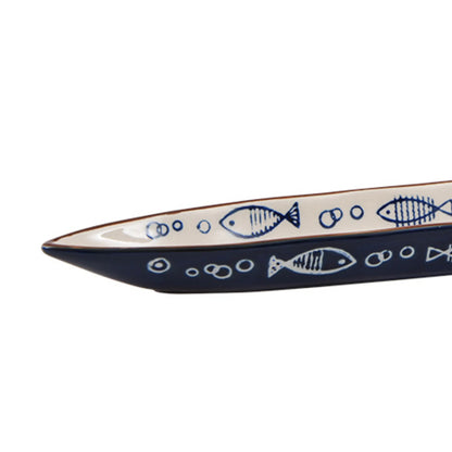 Servierschale „Ocean“ Fischform dunkelblau 36 cm Miljögården