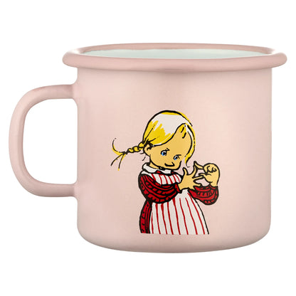 Muurla Emaille Tasse „Ida aus Lönneberga“ 250 ml rosa