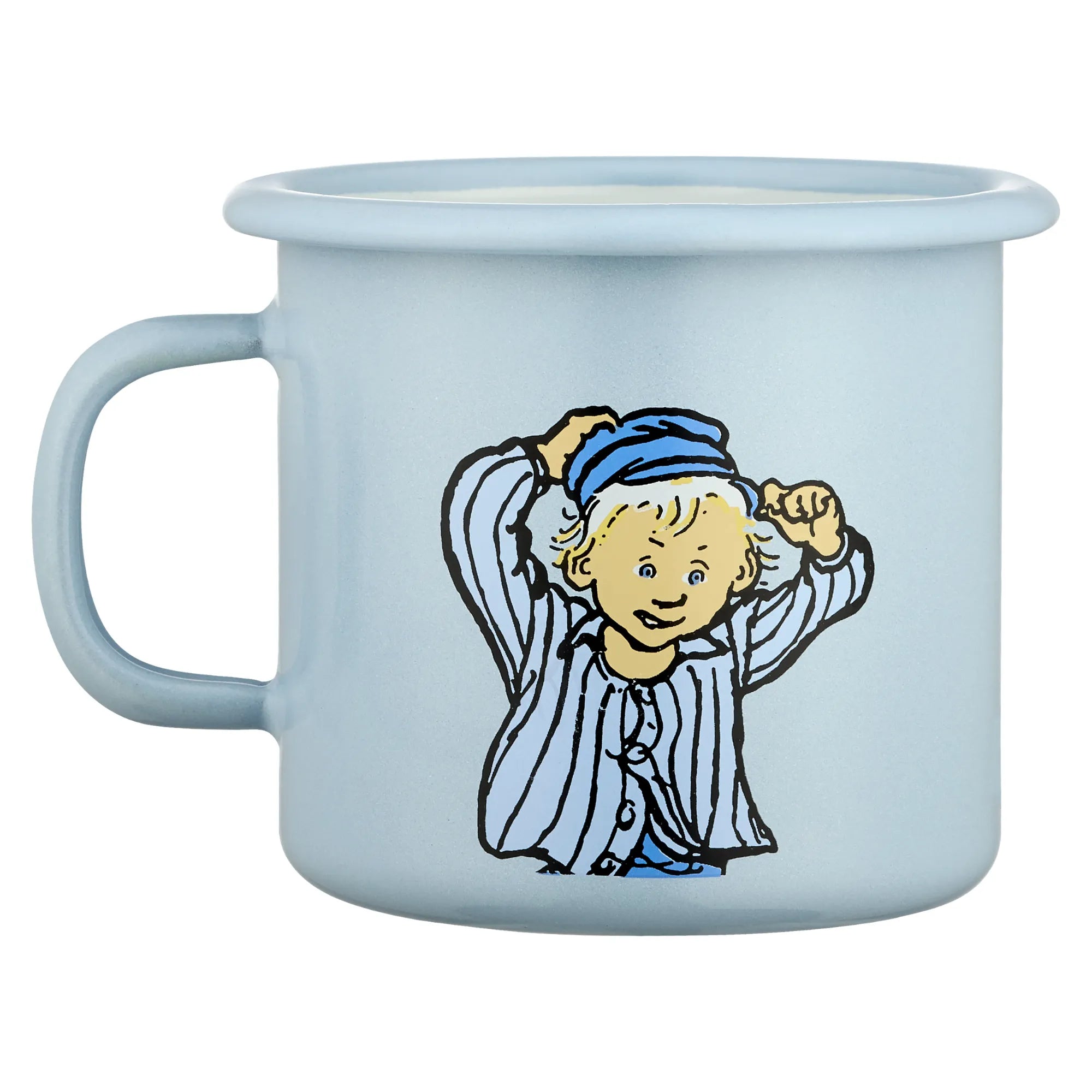 Muurla Emaille Tasse „Michel aus Lönneberga“ hellblau 250 ml