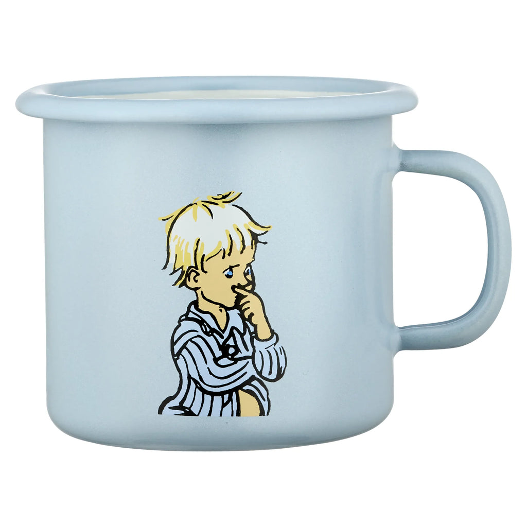 Muurla Emaille Tasse „Michel aus Lönneberga“ hellblau 250 ml