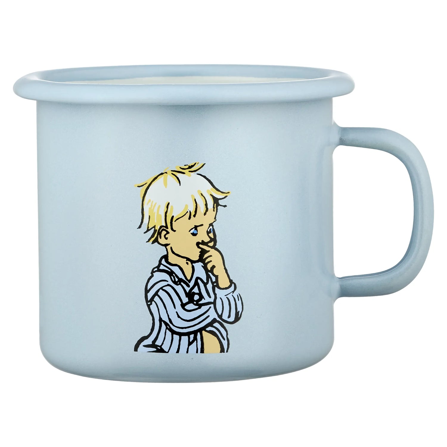 Muurla Emaille Tasse „Michel aus Lönneberga“ hellblau 250 ml