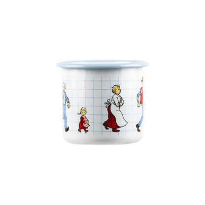 Muurla Tasse Emaille "Michel und die Katthult Familie" 370 ml