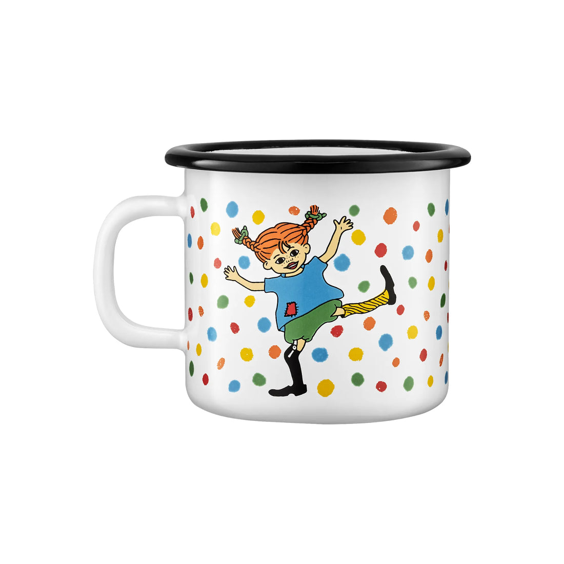 Muurla Emaille Tasse „Pippi Langstrumpf Hopsasa“ 250 ml bunt