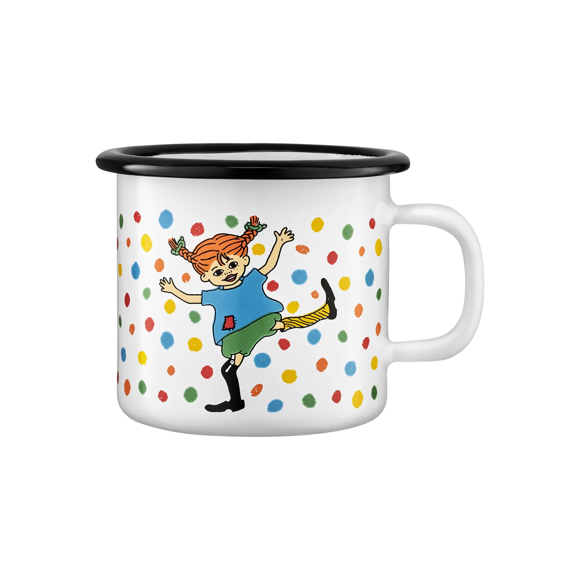 Muurla Emaille Tasse „Pippi Langstrumpf Hopsasa“ 250 ml bunt