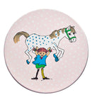 Muurla Aufbewahrungs-Dose "Pippi Langstrumpf und ihr Pferd" rosa 22 cm