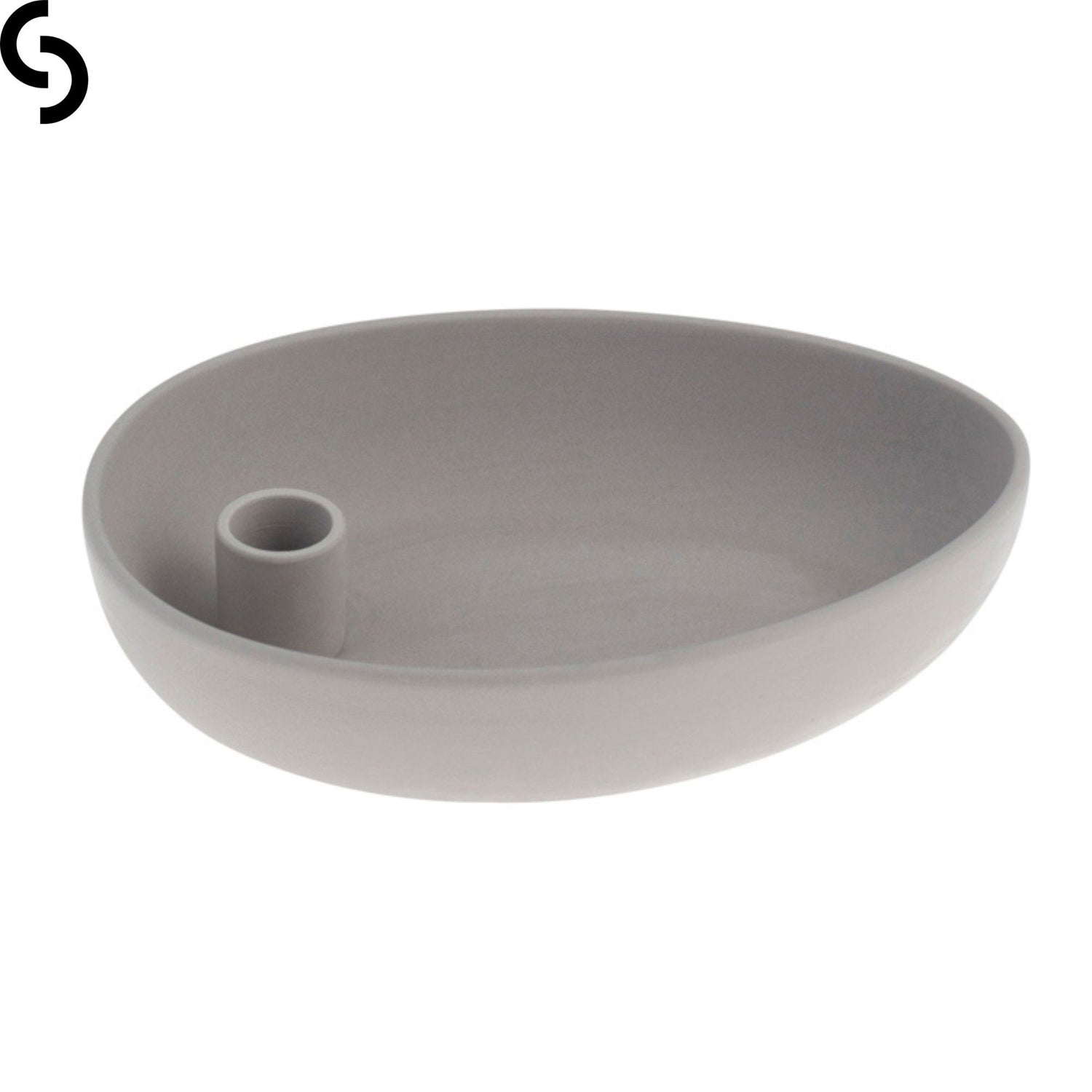 Storefactory „Lidatorp“ Kerzenhalter oval grau 21 cm