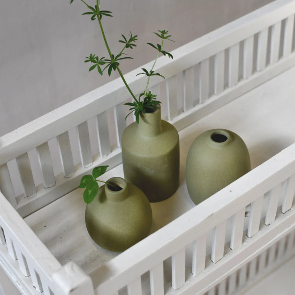 Storefactory gerade Vase "Albacken" grün 13 cm