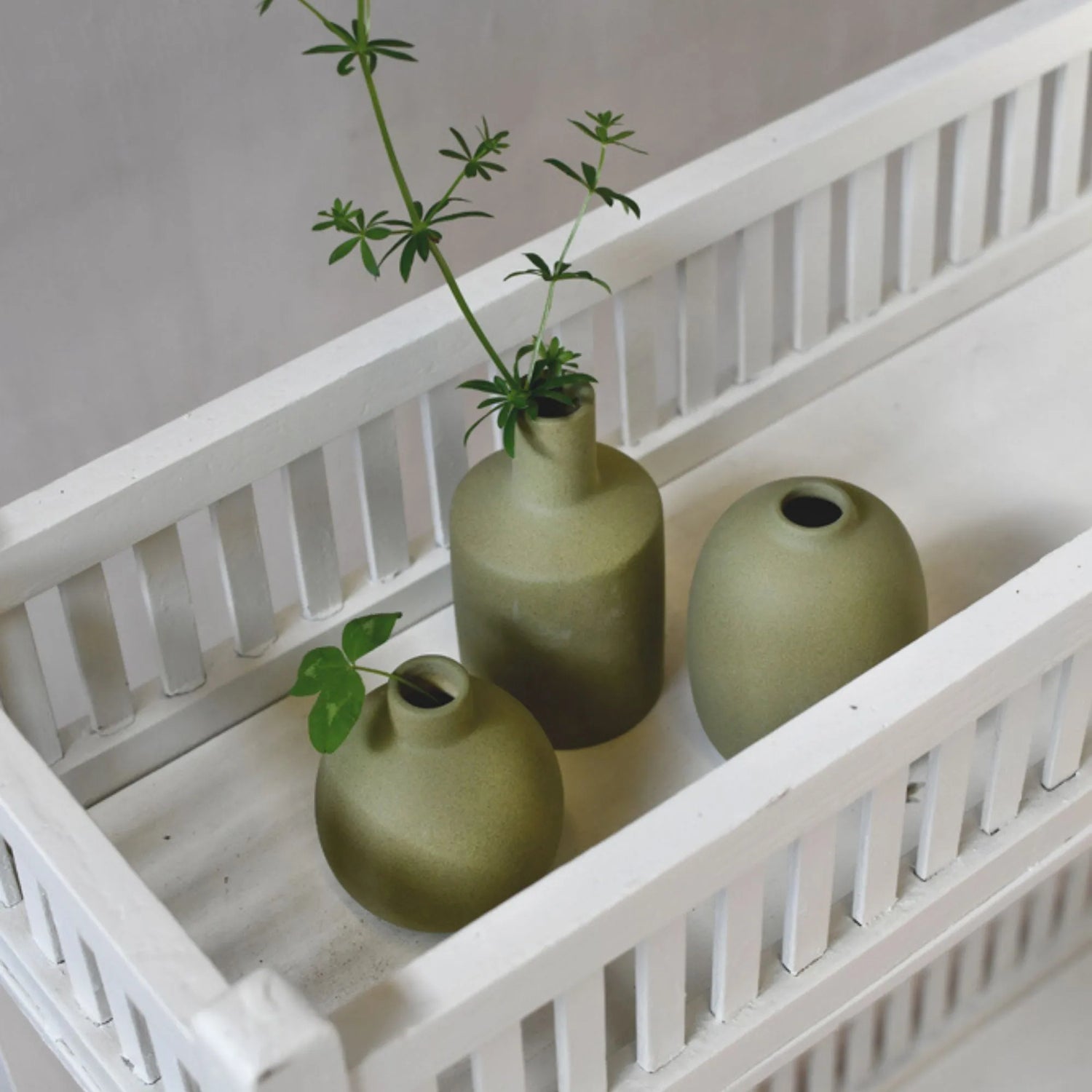 Storefactory gerade Vase "Albacken" grün 13 cm