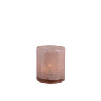 Strömshaga Teelichthalter „Elvira“ Ash Rose aus Glas 9,5 cm