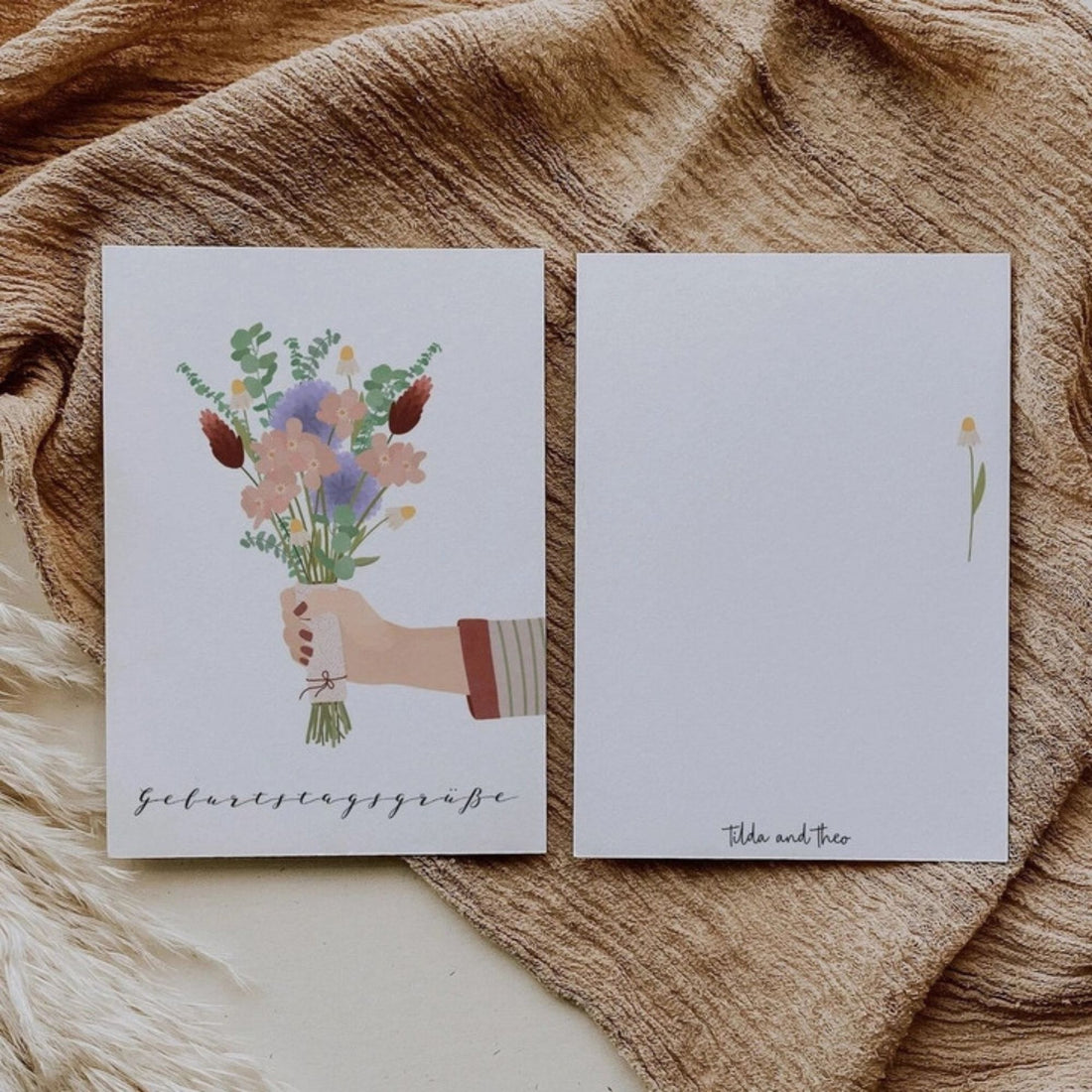 Tilda &amp; Theo Postkarte "Blumenstrauß"
